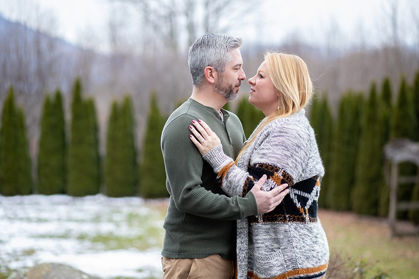 Newly engaged at the Inn at Crestwood in Boone NC