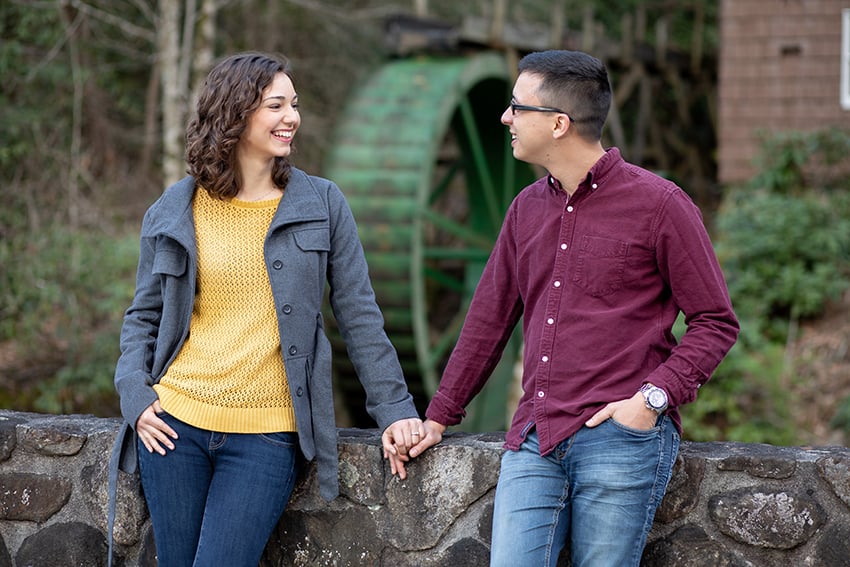 Engagement portrait of couple on Roan Mountain