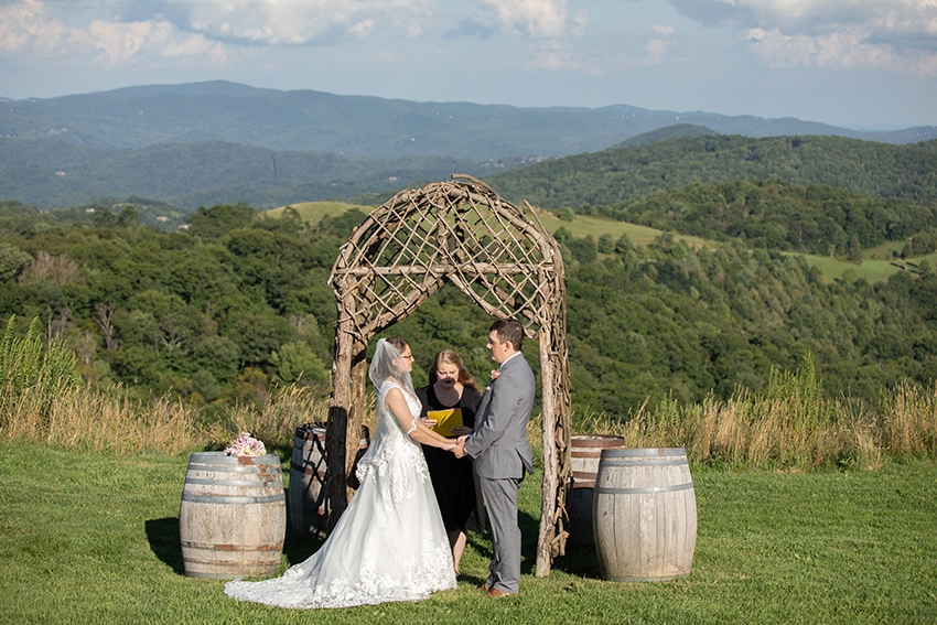 elopement ceremony at banner elk winery