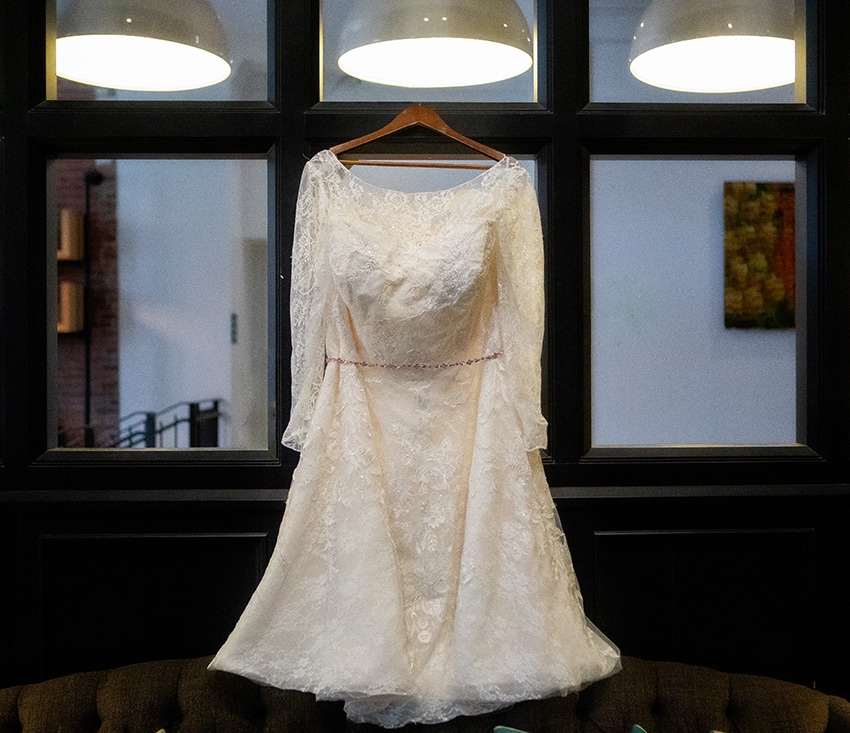 bride's wedding dress